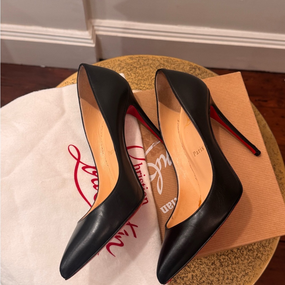 Christian Louboutin  120 Black Calf Leather Pumps Size 37 w origbox & shoe bags - Picture 12 of 16